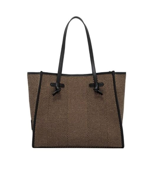 Gianni Chiarini Brown Marcella Herringbone Shopping Bag