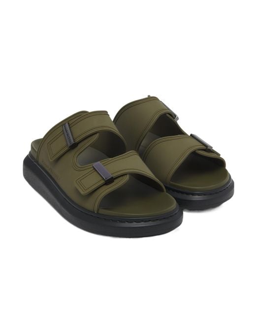 McQueen Brown Hybrid Slip-On Slides for men