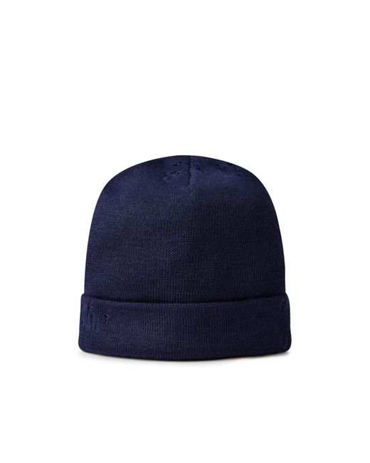 Acne Blue Logo Knitted Hat for men
