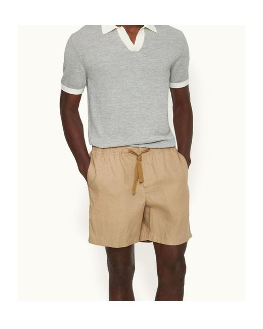 Orlebar Brown Natural Alex Drawstring Linen Shorts for men