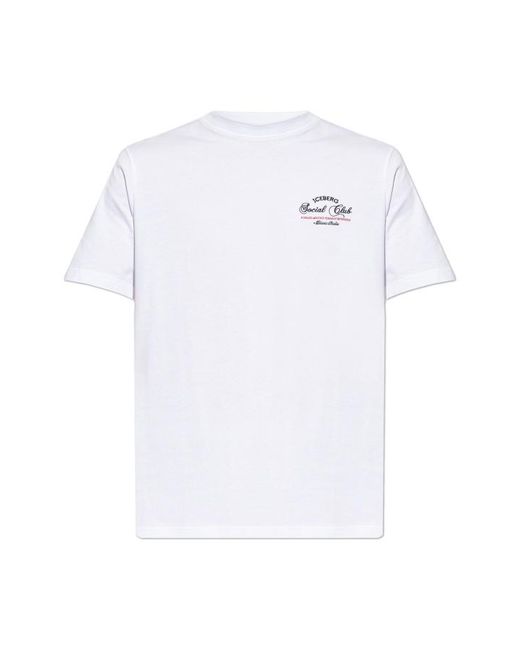 Iceberg White Logo Embroidered Crewneck T-Shirt for men