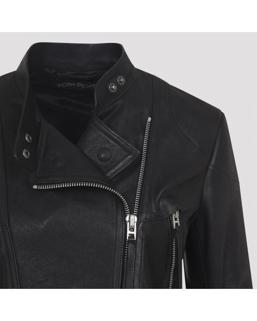 Tom Ford Black Steam Finished Racer Jacket