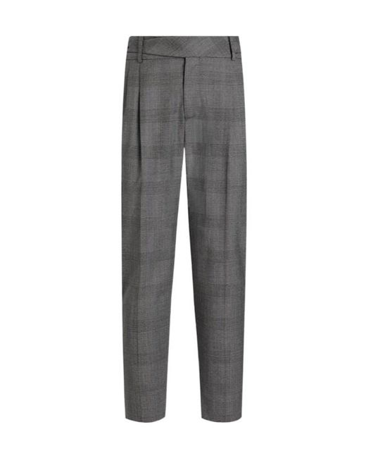 Dolce & Gabbana Gray Check Tartan Trousers for men