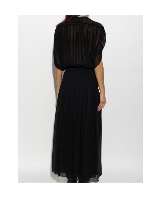 Isabel Marant Black Round Neck Short Sleeve Dress