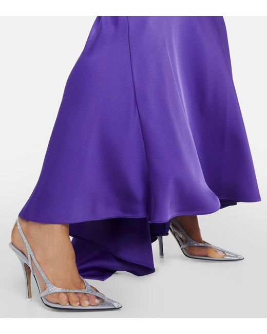 The Attico Blue Venus Chrome Pvc And Suede Pumps