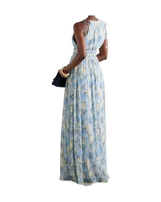Veronica Beard Blue Yardley Printed Maxi Dress