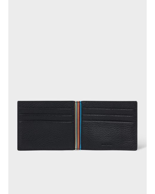 Paul Smith Black Logo Plaque Leather Wallet for men