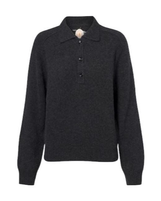 Jardin Des Orangers Blue Wool And Cashmere Polo Sweater