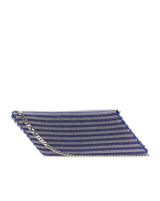 Kara Blue Embellished Parallelogram Clutch Bag