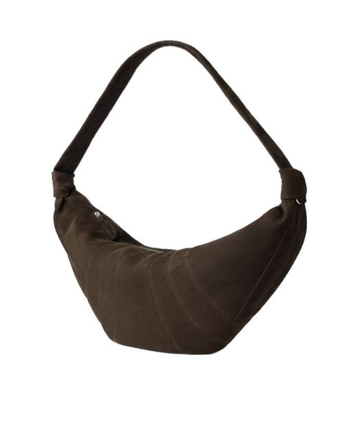 Lemaire Brown Large Croissant Panelled Leather Shoulder Bag for men