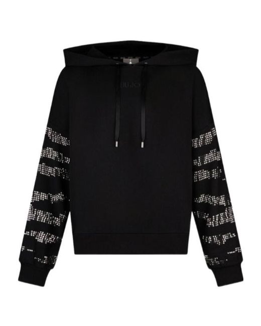 Liu Jo Black Long-Sleeve Drawstring Hoodie