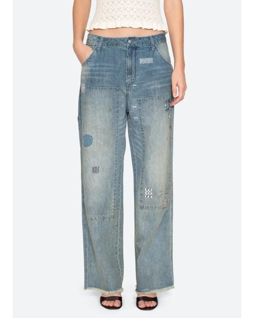 Sea Blue Claira Patchwork Jeans