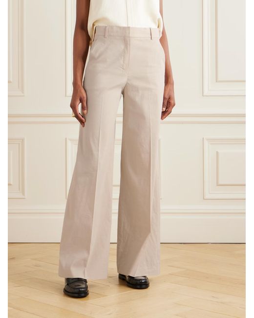 Theory White Treeca Wide-Leg Casual Pants