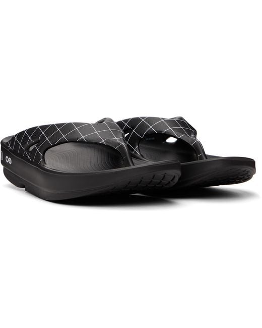 Undercover Black Grid-Print Sandals for men