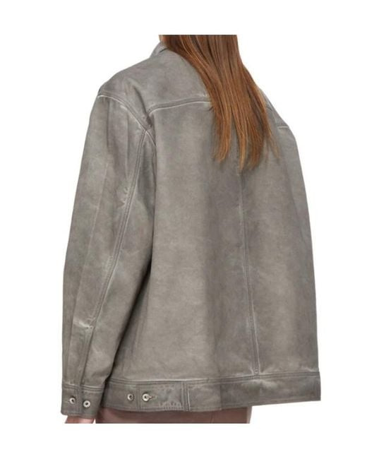 Rick Owens Gray Long-Sleeved Casual Jacket for men