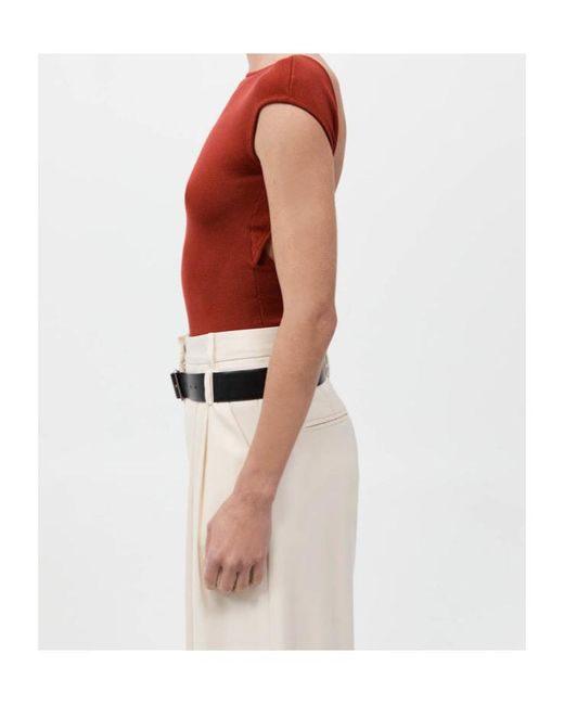 St. Agni Red Backless Knit Top