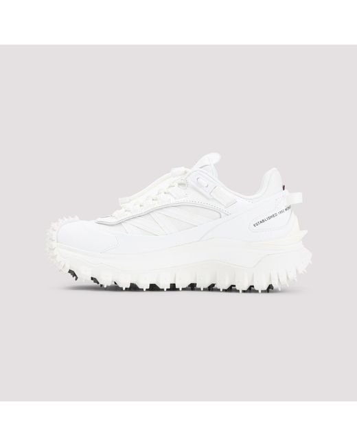Moncler White Lace-Up Platform Sneakers