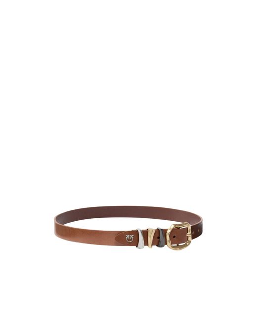 Pinko White Love Bird Buckle Belt