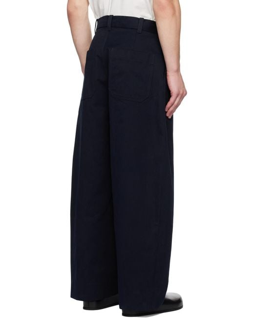 Studio Nicholson Blue Sortes High-Waisted Wide-Leg Pants for men