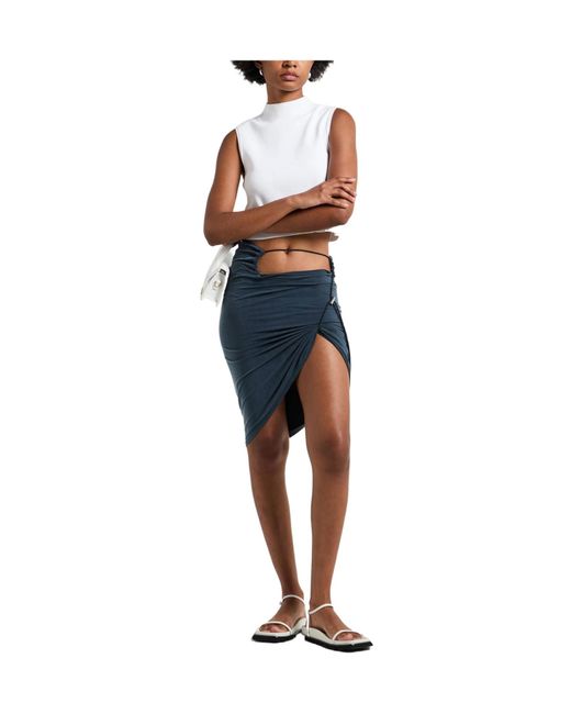 Jacquemus Blue Asymmetrical Design Skirt
