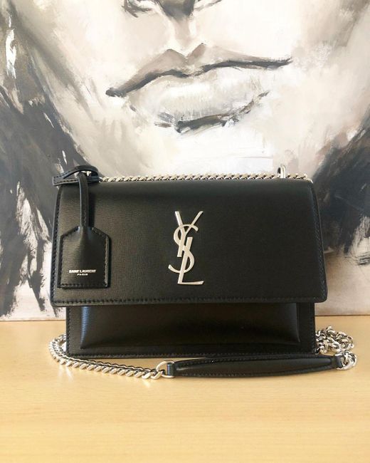 Saint Laurent Black Sunset Medium Shoulder Bag