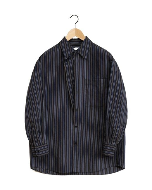 Lemaire Blue Striped Button-Up Shirt