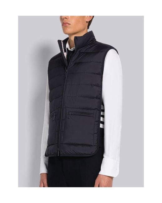 Thom Browne Blue Zipped Down Gilet for men