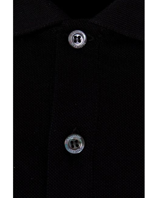 McQueen Black Skull Patch Polo Shirt for men
