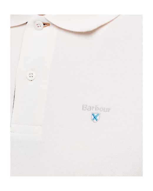 Barbour White Sports Polo Mix Shirt for men