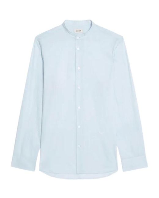 Zadig & Voltaire Blue Officier Voile Cotton Shirt for men