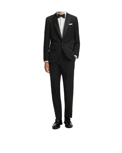 Boss Black Full-Length Straight-Leg Suit Trousers for men