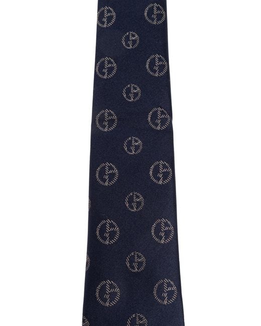 Giorgio Armani Blue Pattern-Jacquard Tie for men