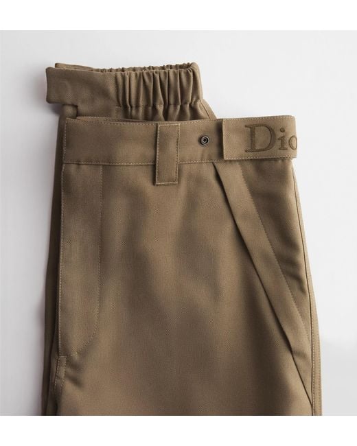 Dior Natural Cargo Pants With Embroidery for men
