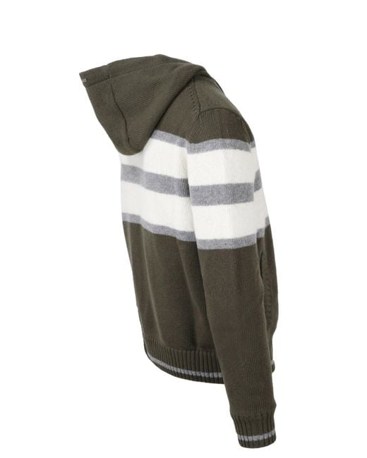 Herno Gray Zipped Hooded Cardigan for men