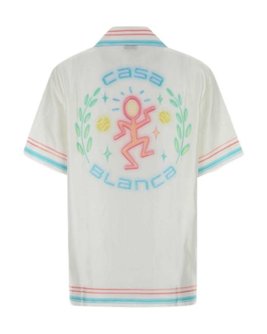 Casablanca White Dance Joy Cuban-Collar Shirt
