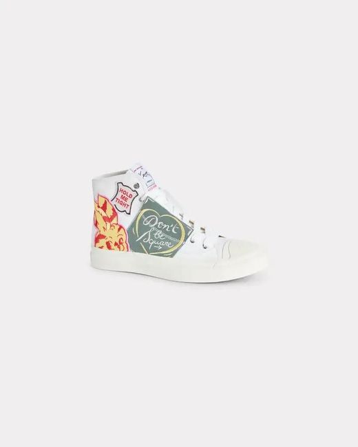 KENZO White High Top Sneakers for men