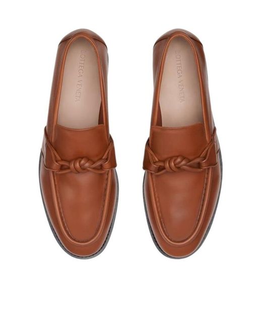 Bottega Veneta Brown Astaire Knot Detailed Loafers for men