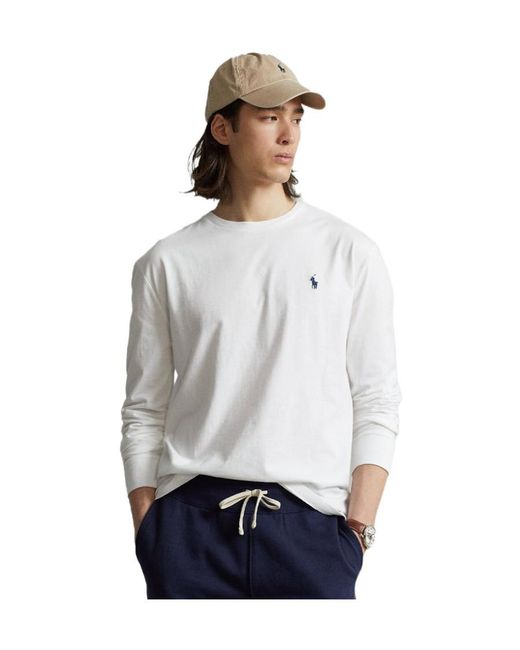 Polo Ralph Lauren White All Fits Jersey Long-Sleeved T-Shirt for men
