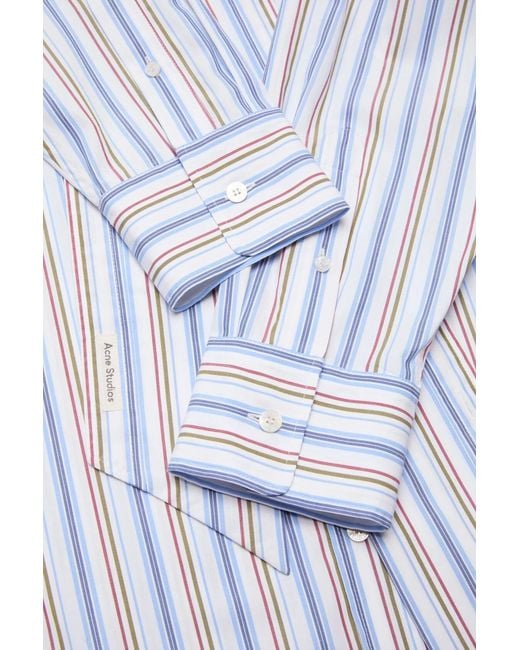 Acne Blue Striped Shirt Dress