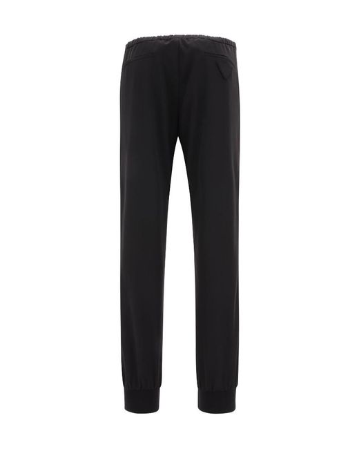 Prada Black Logo Plaque Straight-Leg Pants for men