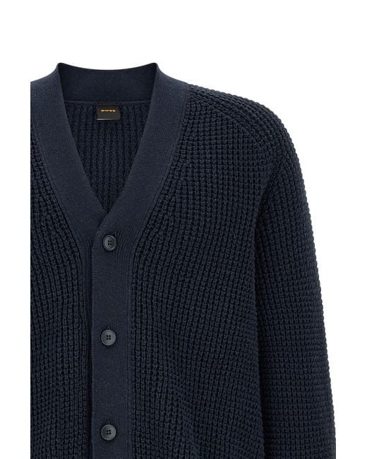 Boss Blue Honeycomb Cardigan for men