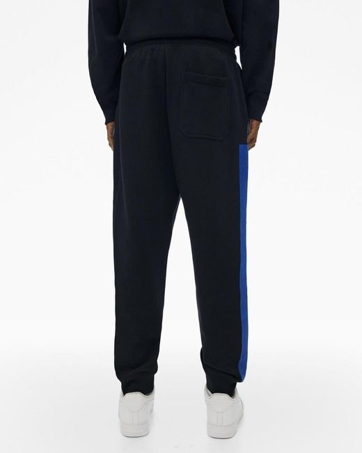 Helmut Lang Blue Logo-Embroidered Cotton Track Pants for men