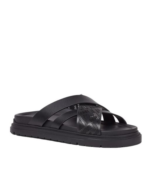 Fendi Brown Crossover Slip-On Slides for men