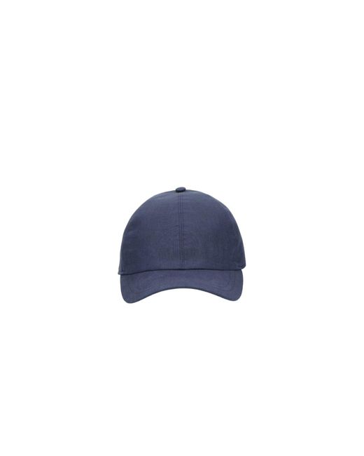 Borsalino Blue Hiker Linen Baseball Cap