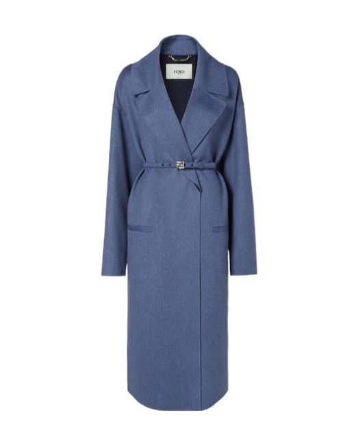 Fendi Blue Belted Coat