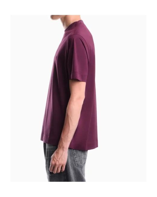 Emporio Armani Purple Short-Sleeved T-Shirt for men