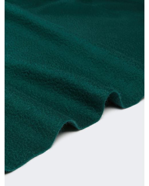 Max Mara Green Cashmere Stole With Embroidery And Fringing