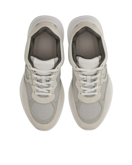 Ferragamo Gray Gancini Sneakers for men