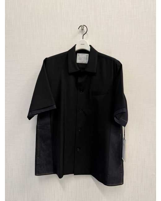 Sacai Black Patchwork Design Shirt for men