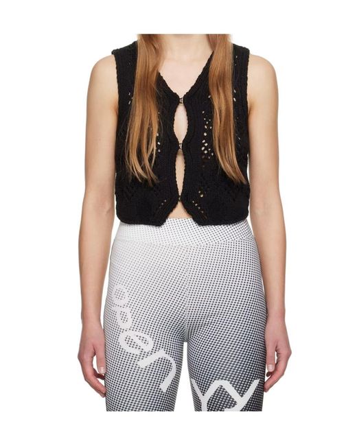 OPEN YY Black Argyle Vest